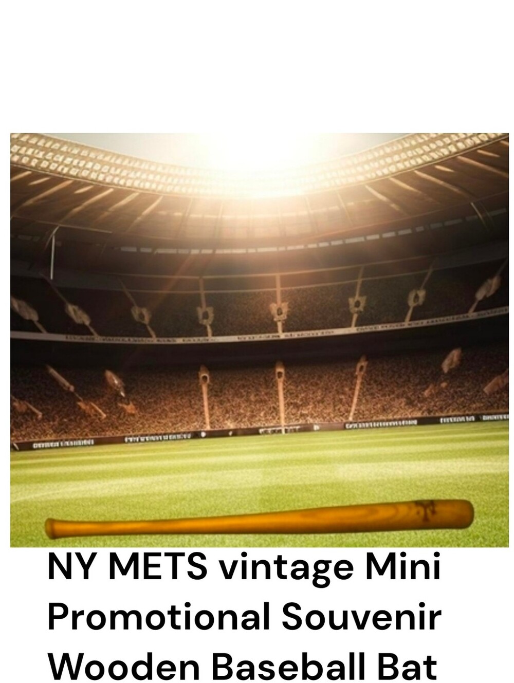 NY METS vintage Mini Promotional Souvenir Wooden Baseball Bat ( NO HAT )
